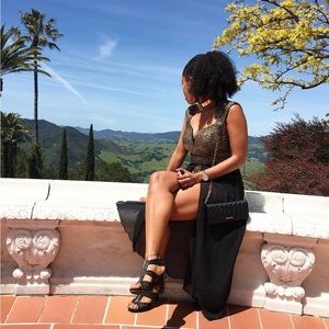 Black and Gold Sequin Romper